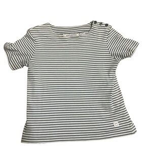Architect Women’s Petite Striped Top W/ Buttons on Shoulder Size PMedium